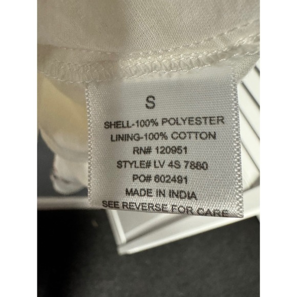 Olive & Oak White Embroidered Tassel Tie Mini Dress Small Boho LV 4S 7880 - Picture 4 of 9